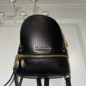 Michael Kors Black Backpack with Gold Accents